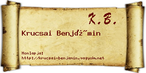 Krucsai Benjámin névjegykártya